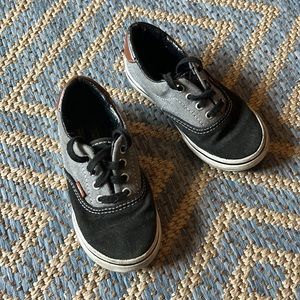 Little Boys Black and Gray Vans
